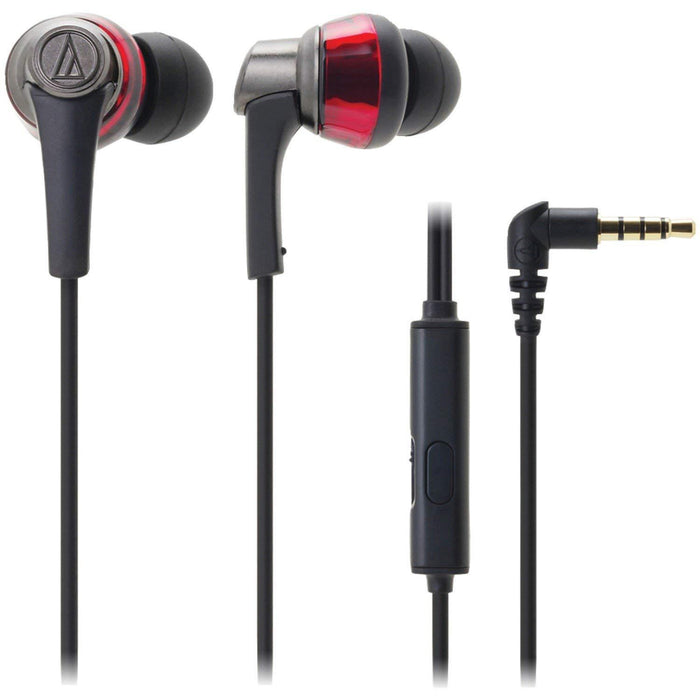 Audio-Technica ATH-CKR5iS SonicPro In-Ear Headphones with In-line Mic & Control (Red)