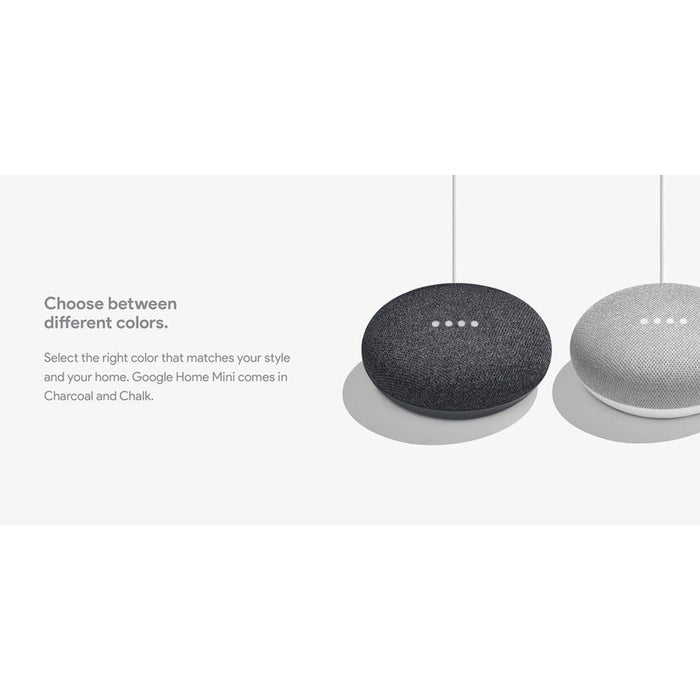 Google Home Mini Smart Speaker with Google Assistant 2-Pack Bundle - Charcoal