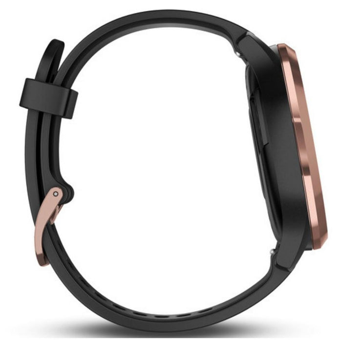 Garmin vivomove HR Sport Smartwatch (Rose Gold with Black Silicone Band)(Small/Medium)