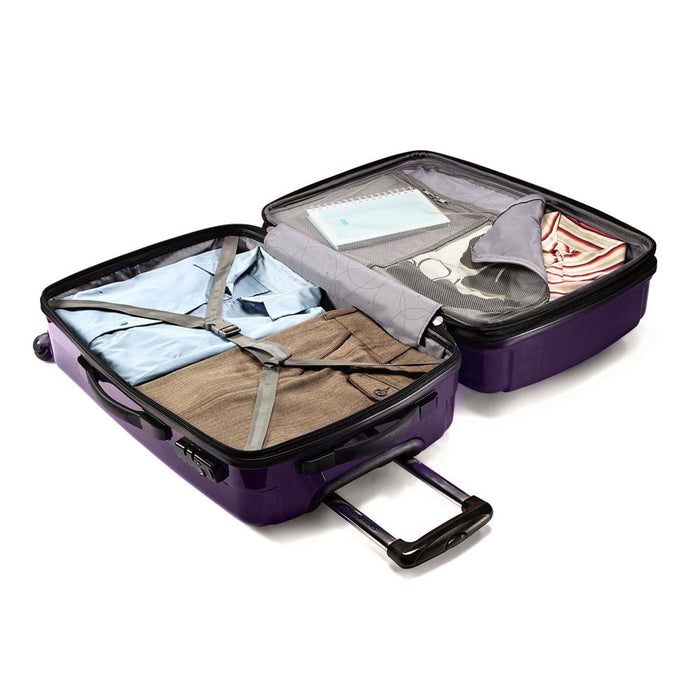 Samsonite Winfield 2 Fashion HS Spinner 24" Purple + Luggage Accessory Kit