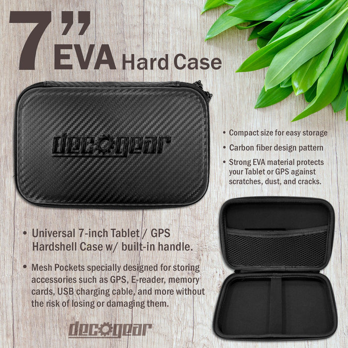 Deco Gear Hard EVA Case with Zipper for Tablets and GPS - 7 Inch