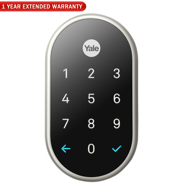 Nest x Yale Lock with Nest Connect (Satin Nickel) + 1 Year Extended Warranty