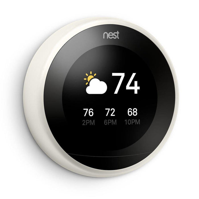 Google Nest Learning Thermostat 3rd Gen (White) + 1 Year Extended Warranty