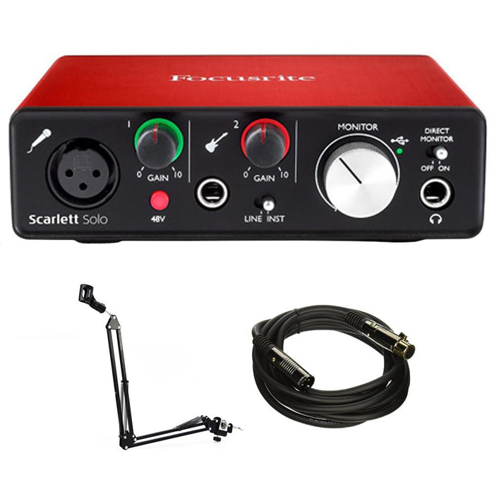 Focusrite Scarlett Solo USB Audio Interface (2nd Gen) + Mic. Suspension Bundle