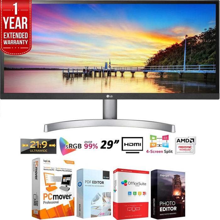 LG 29WK600-W 29" 21:9 UltraWide FHD IPS LED Monitor 2018 +Extended Warranty Pack