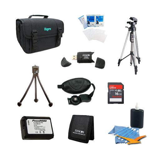 Special Loaded Value Tripod and NP-FW50 Battery Kit for Sony NEX-5N, NEX-7