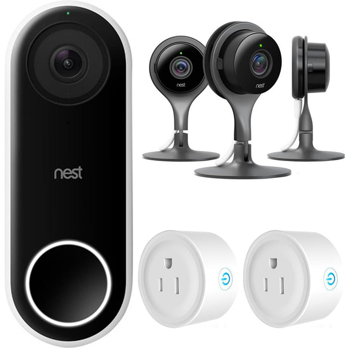 Google Nest Hello Smart Wi-Fi Video Doorbell (NC5100US) w/ Indoor Security Cam Bundle
