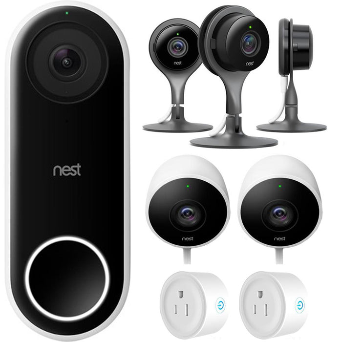 Google Nest Hello Smart Wi-Fi Video Doorbell (NC5100US) w/ Security Cam Bundle