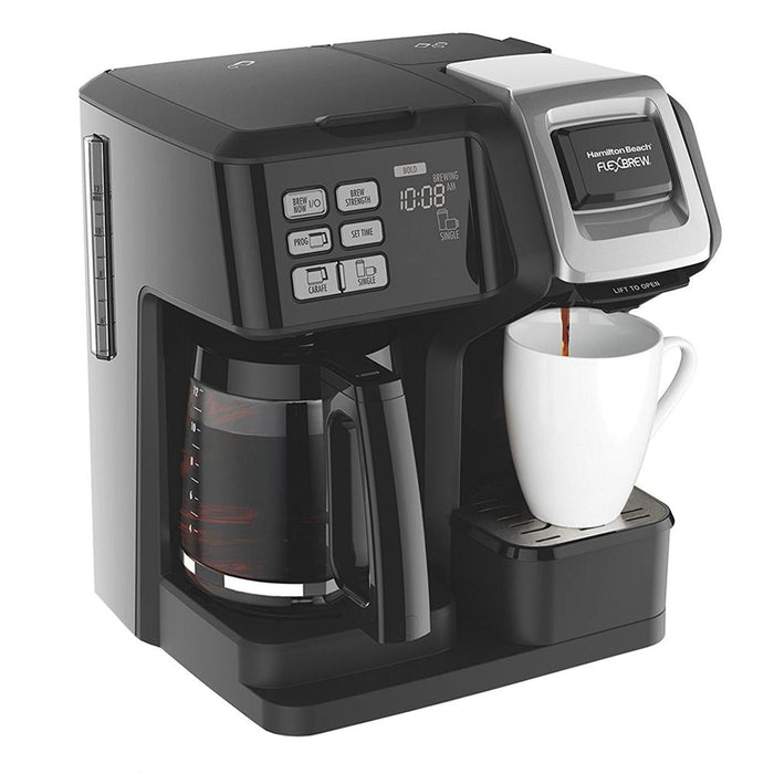 Hamilton Beach FlexBrew 2-Way Brewer Programmable Coffee Maker with Milk Frother