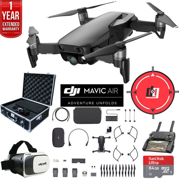 DJI Mavic Air Fly More Combo Onyx Black Drone Deluxe Fly Bundle & Warranty Extension