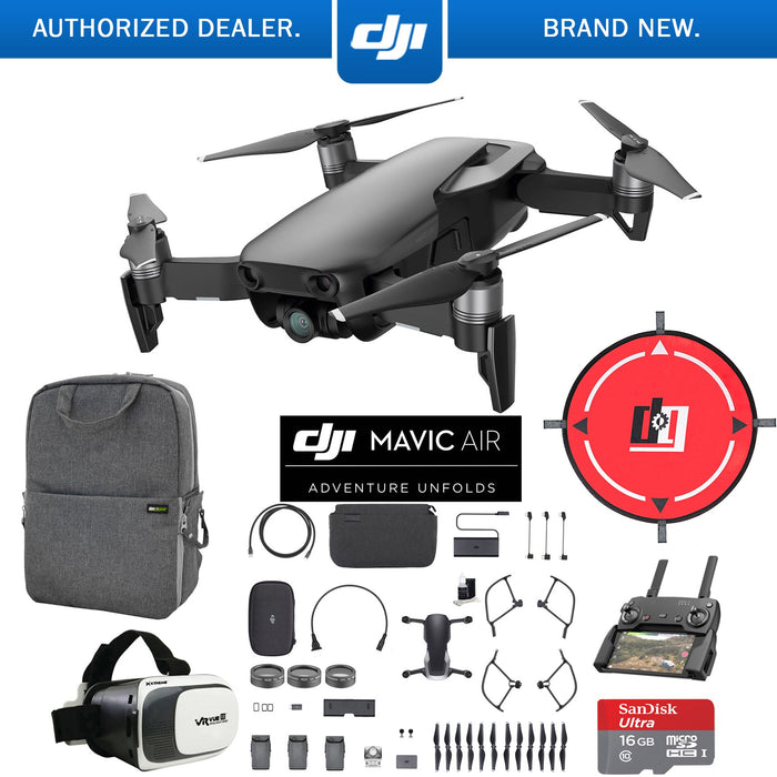 DJI Mavic Air Fly More Combo Onyx Black Drone Mobile Go Pack VR Goggles Landing Pad