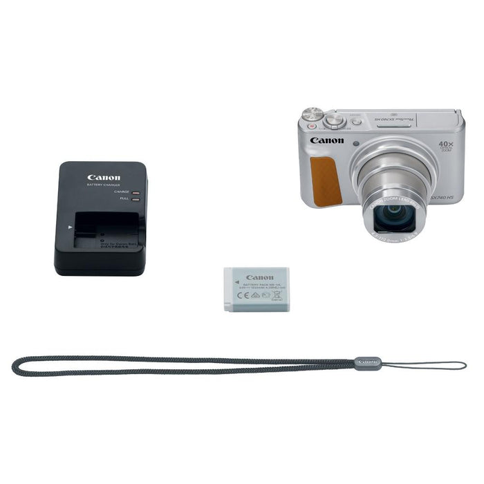 Canon PowerShot SX740 HS Digital Camera (Silver) + 32GB Deluxe Accessory Bundle