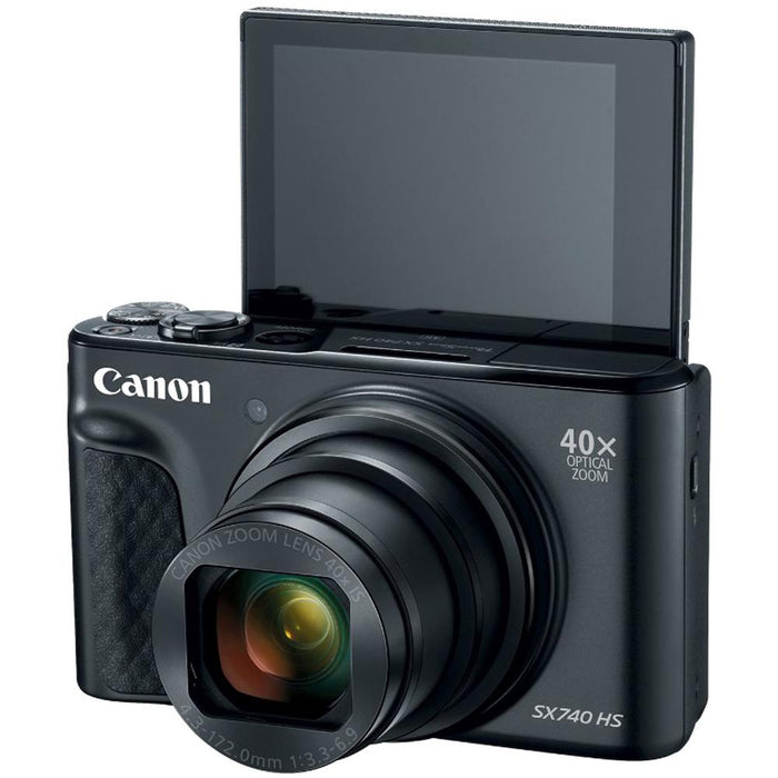 Canon PowerShot SX740 HS Digital Camera (Black) + 32GB Deluxe Accessory Bundle