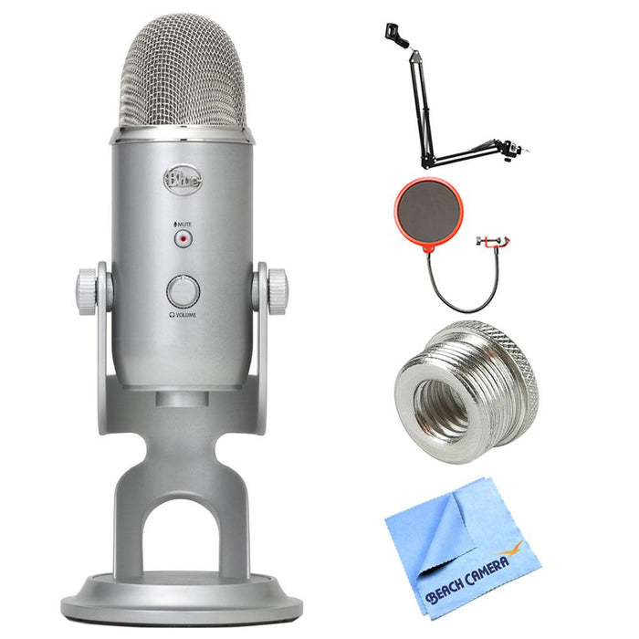 BLUE MICROPHONES Yeti Ultimate USB Microphone - Silver w/ Accessories Bundle