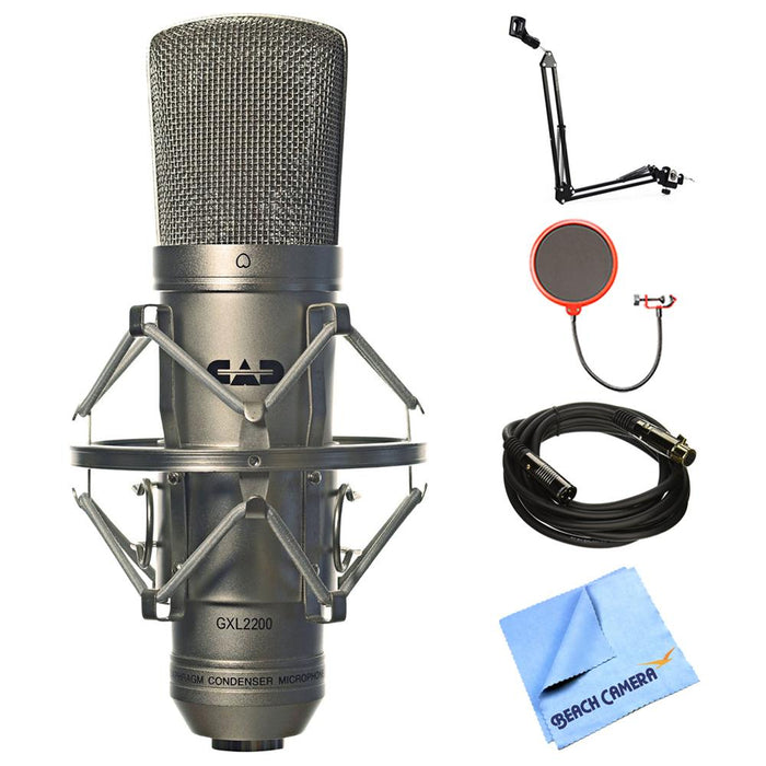 CAD Audio Large Diaphragm Cardioid Condenser Microphone w/ Accessories Bundle