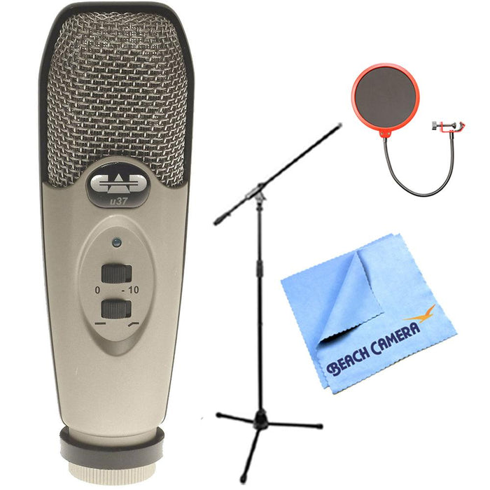 CAD Audio USB Large Diaphragm Cardioid Condenser Microphone + Stand +Wind Screen