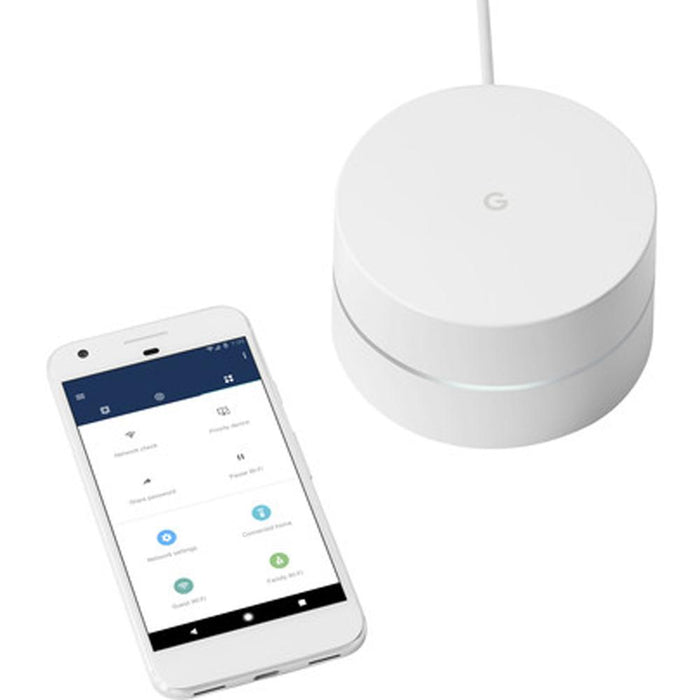Google Wi-Fi System Mesh Router 1-pack GA00157-US + Warranty and Wall Mount Bundle