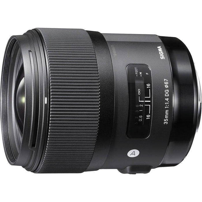 Sigma 35mm f1.4 DG HSM Art Lens for Sony E-Mount Cameras 67mm Filter Backpack Bundle