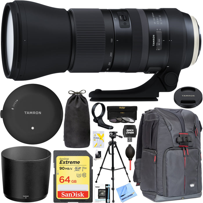 Tamron SP 150-600mm F/5-6.3 Di VC USD G2 Zoom Lens for Canon with Tap In Console & Mem
