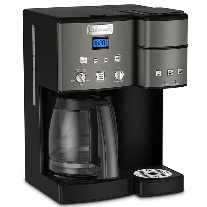Cuisinart 12 Cup Coffeemaker and Single Serve Brewer Black + Extended Warranty (SS-15BKS)