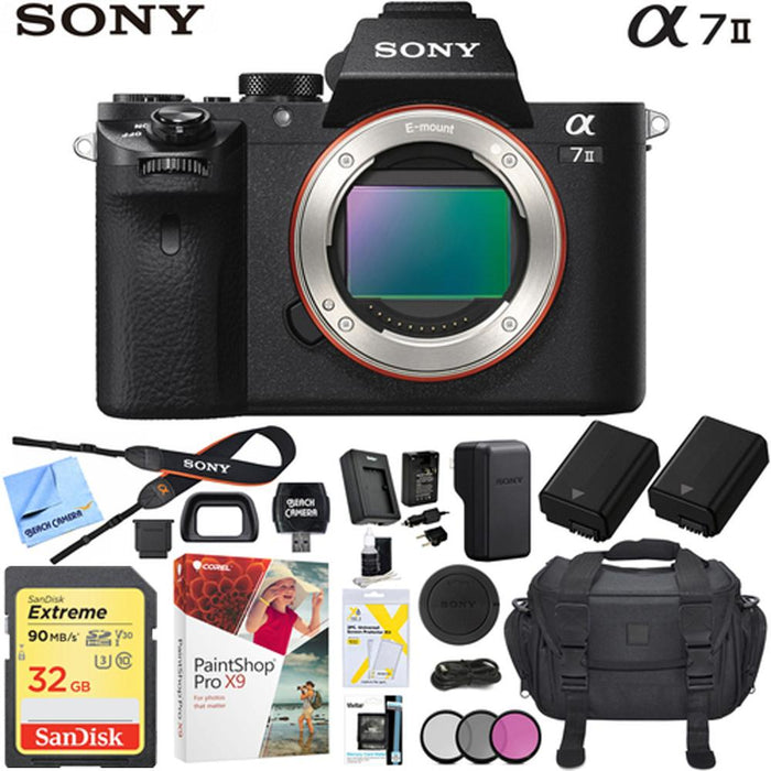 Sony Alpha a7 II Full-Frame Mirrorless Digital Camera Body 24MP HD (Black) Pro Bundle