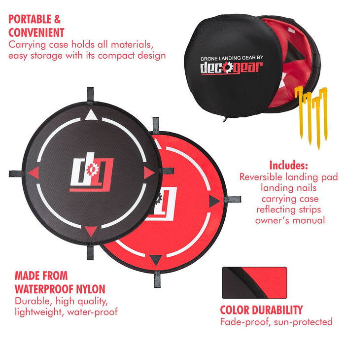Deco Gear DJI Mavic Air Hardshell Backpack w/ 3 Piece Filter Kit & Landing Pad Bundle