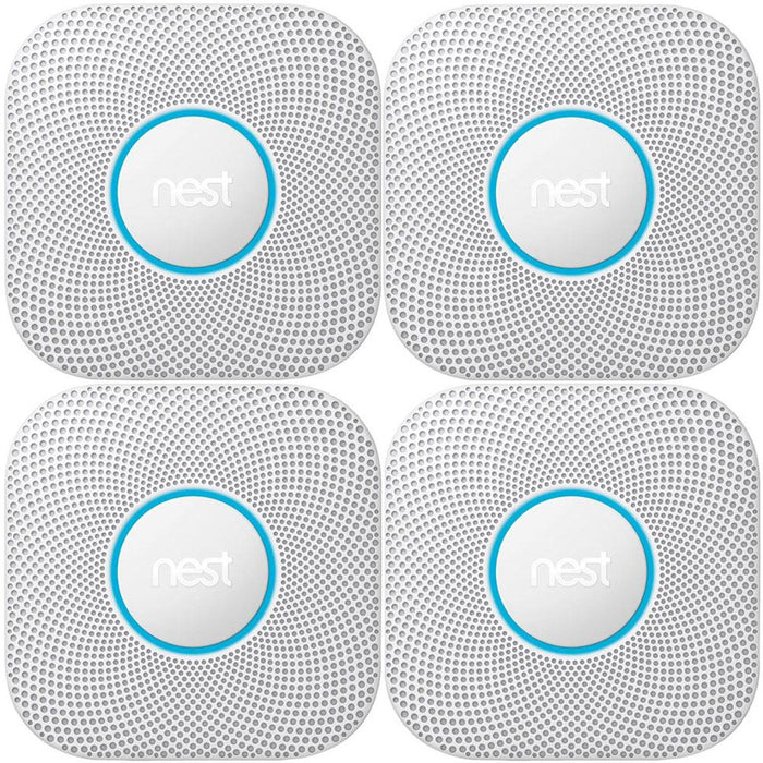 Google Nest Protect 2nd Generation Smoke/Carbon Monoxide Alarm-Battery(S3000BWES)4-Pack
