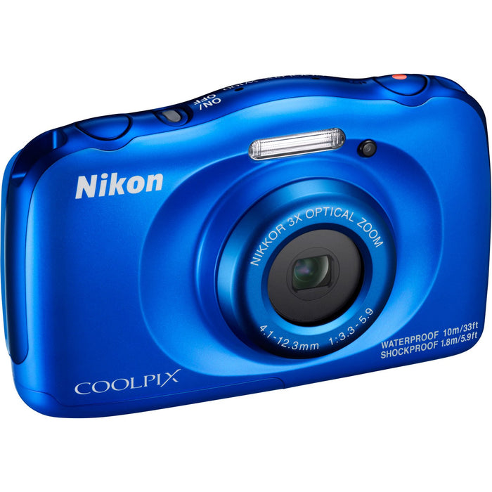 Nikon COOLPIX W100 13.2MP Waterproof Digital Camera 3x Zoom, WiFi (Blue) Refurbished