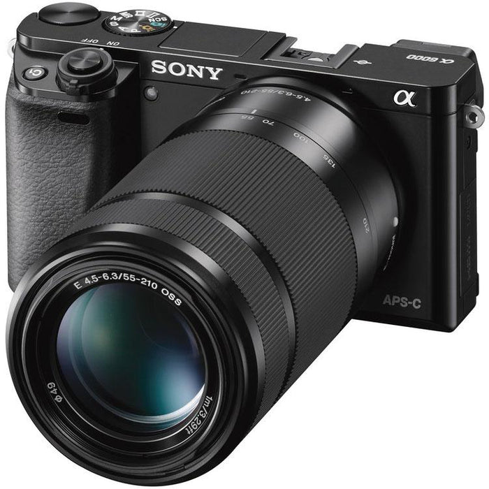 Sony a6000 Alpha Mirrorless Digital Camera with 16-50mm & 55-210mm 2 Lens Pro Bundle