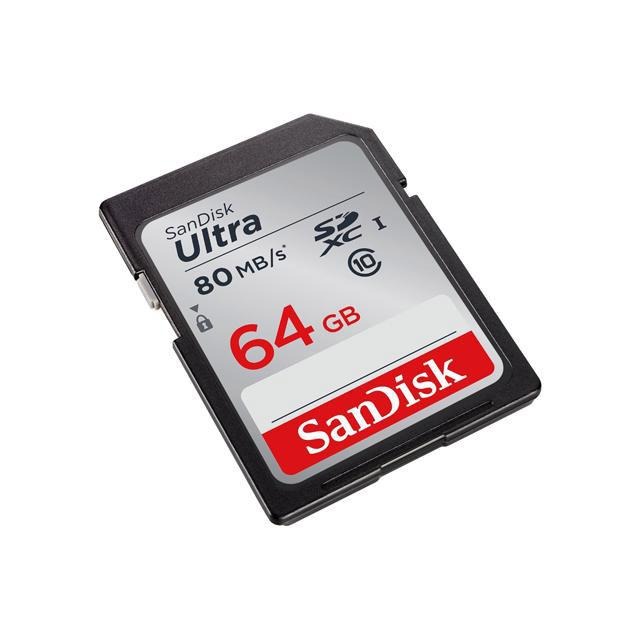 Sandisk Ultra SDXC 64GB UHS Class 10 Memory Card, Up to 80MB/s Read Speed