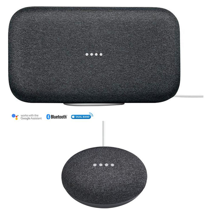 Google Home Max Smart Speaker, Charcoal  (GA00223-US) with Google Home Mini