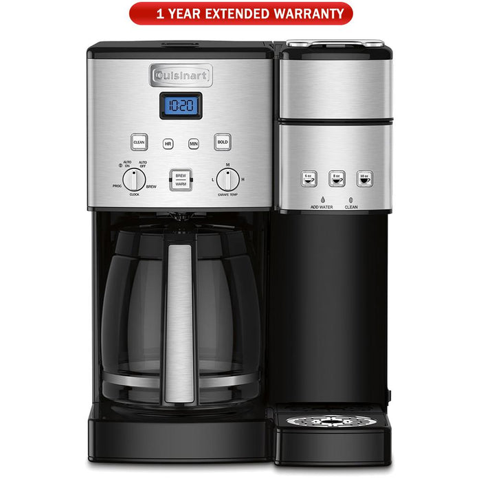 Cuisinart 12-Cup Coffee Maker & Single-Serve Brewer Refurb (SS-15FR) + Extended Warranty