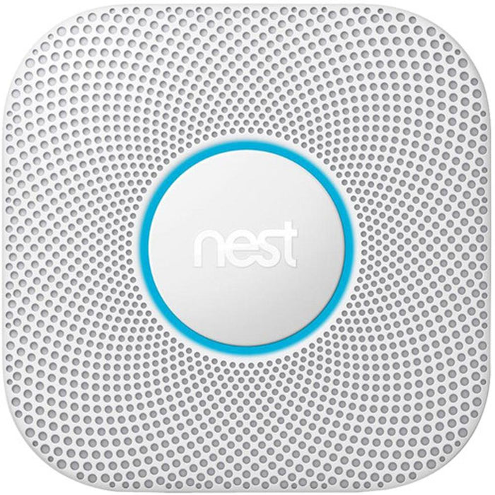 Google Nest Protect Wired Smoke & Carbon Monoxide Alarm 2nd Gen, White w/ Warranty Bundle
