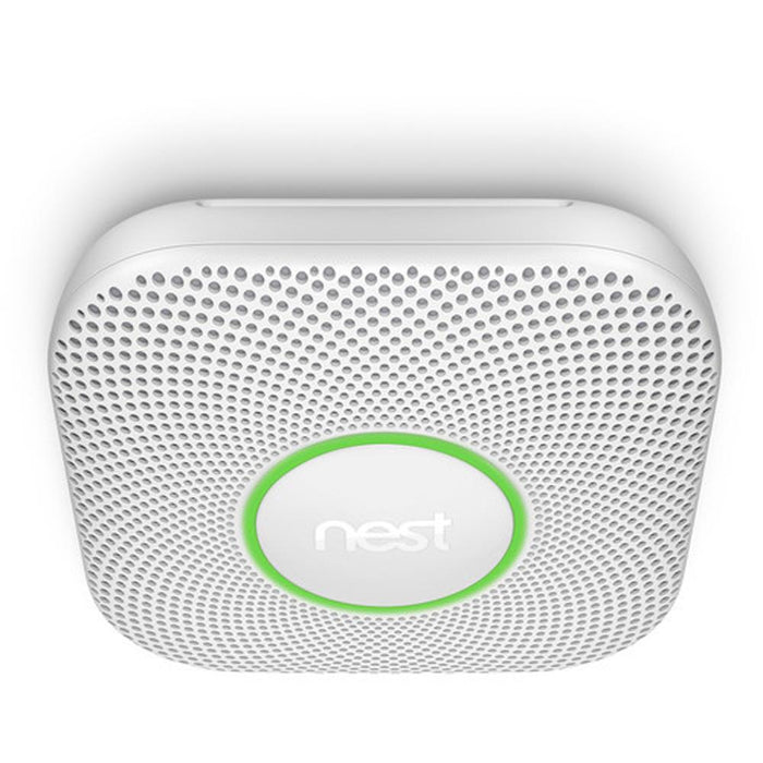 Google Nest Protect Wired Smoke & Carbon Monoxide Alarm 2nd Gen, White w/ Warranty Bundle