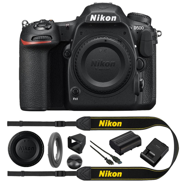 Nikon D500 DX Format 4K DSLR Camera Pro Memory Triple Battery Recording Bundle