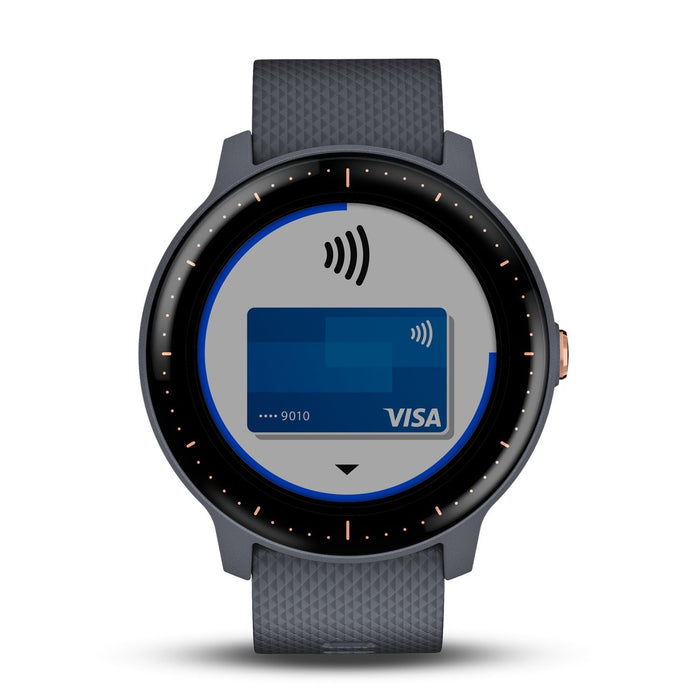 Garmin vivoactive 3 Music GPS Smartwatch- (Granite Blue and Rose Gold)