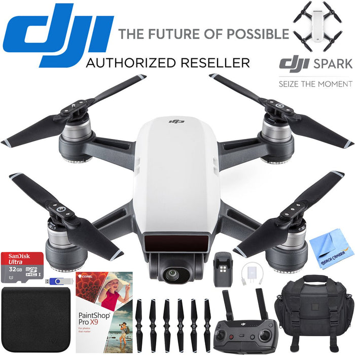 DJI Spark Alpine White Quadcopter Drone 32GB Photo Creator Bundle
