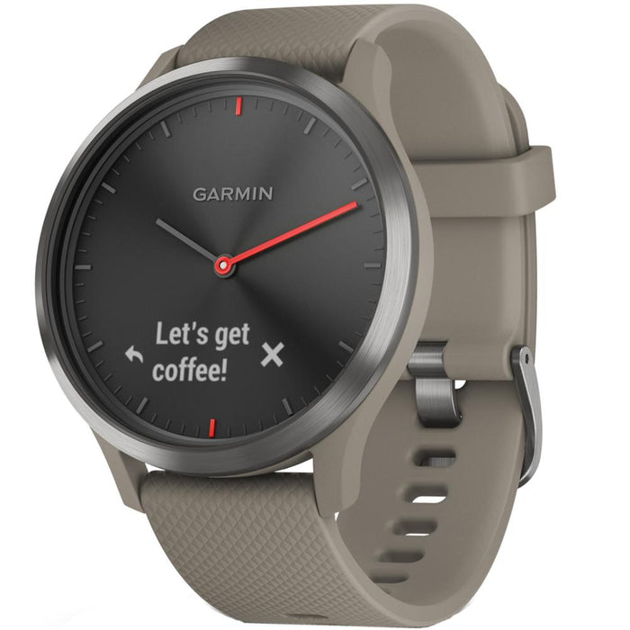 Garmin vivomove HR Sport Smartwatch (Black with Sandstone Silicone)(Small/Medium)