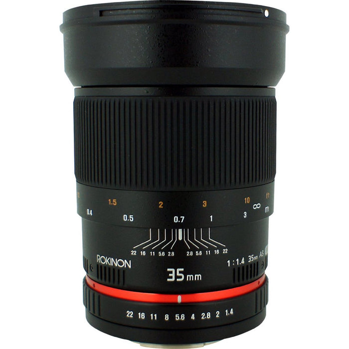 Rokinon 35mm F/1.4 AS UMC Wide Angle Lens for Nikon with Automatic Chip OPEN BOX