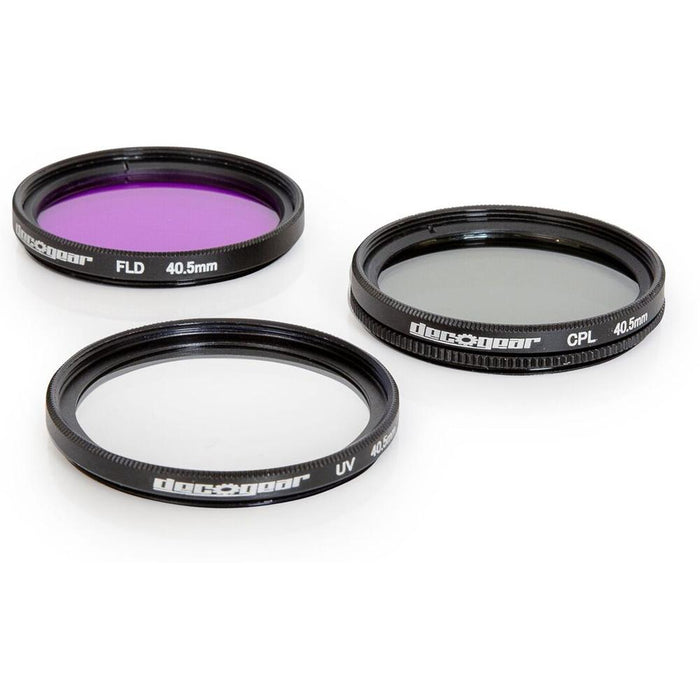 Deco Gear 40.5mm 3 Piece Pro Level Lens Filter Kit - UV, FLD, Polarizer - FK405MM