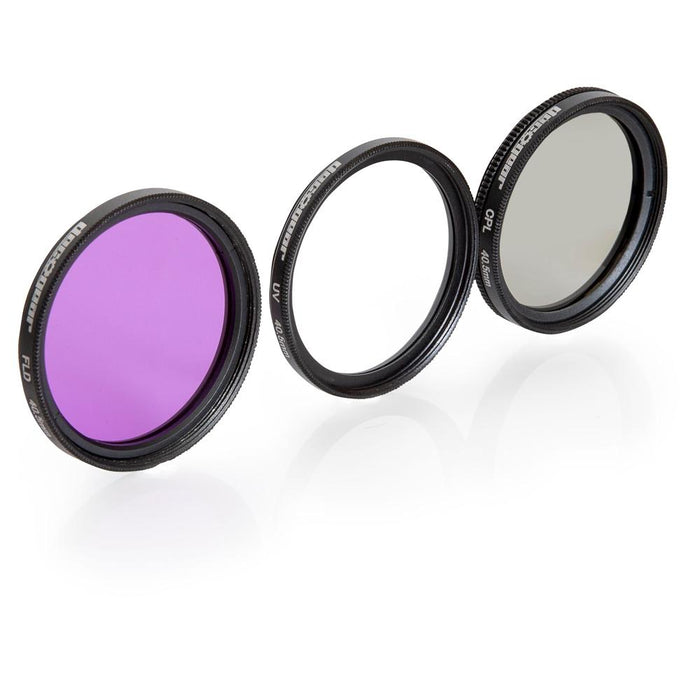 Deco Gear 40.5mm 3 Piece Pro Level Lens Filter Kit - UV, FLD, Polarizer - FK405MM