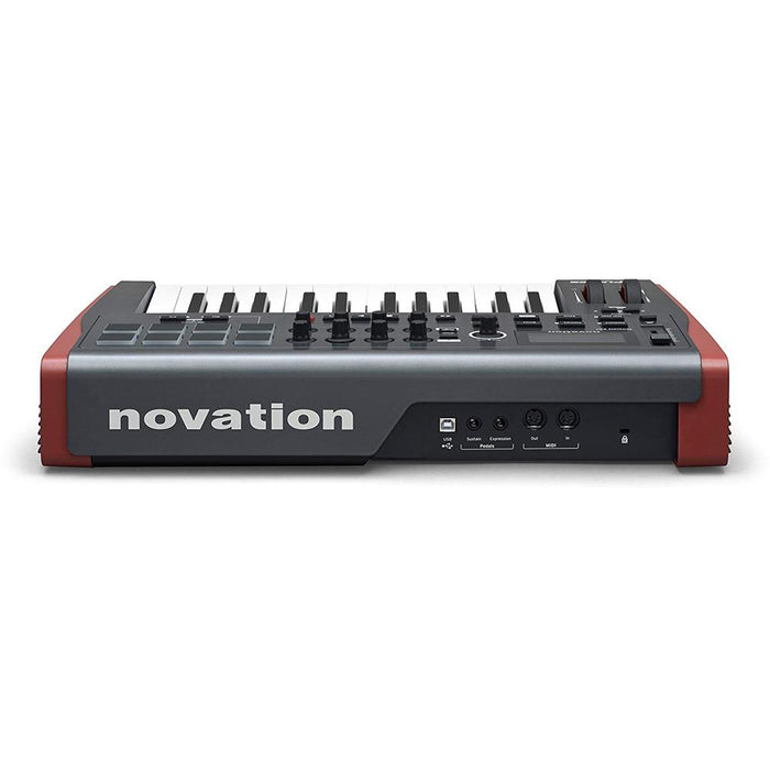 Novation Impulse 25 USB Midi Controller Keyboard, 25 Keys w/ DJ Gear Bundle