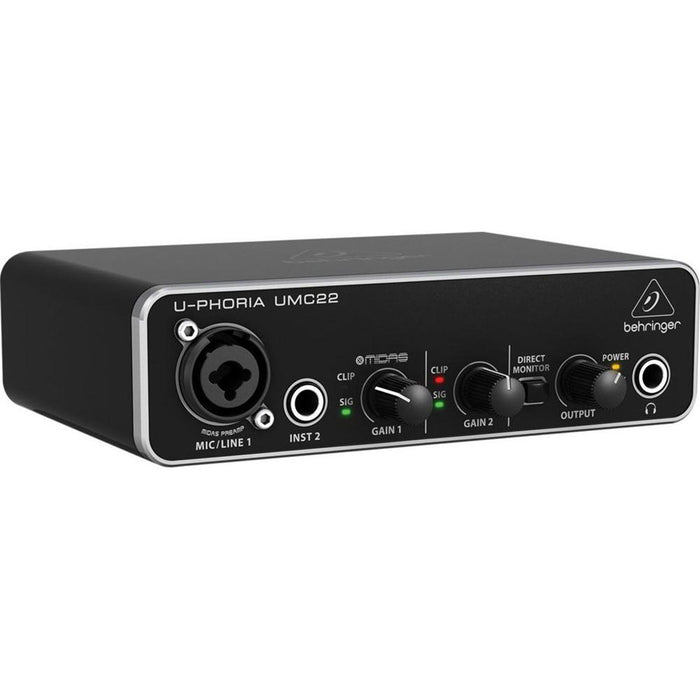 Behringer U-PHORIA UMC22 Audiophile 2x2 USB Audio Interface & Mic PreAmp - Open Box