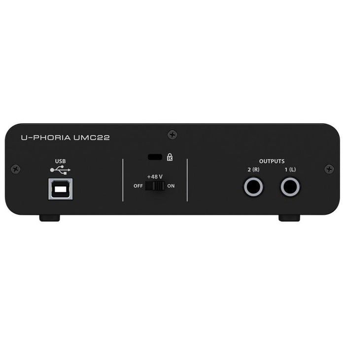 Behringer U-PHORIA UMC22 Audiophile 2x2 USB Audio Interface & Mic PreAmp - Open Box