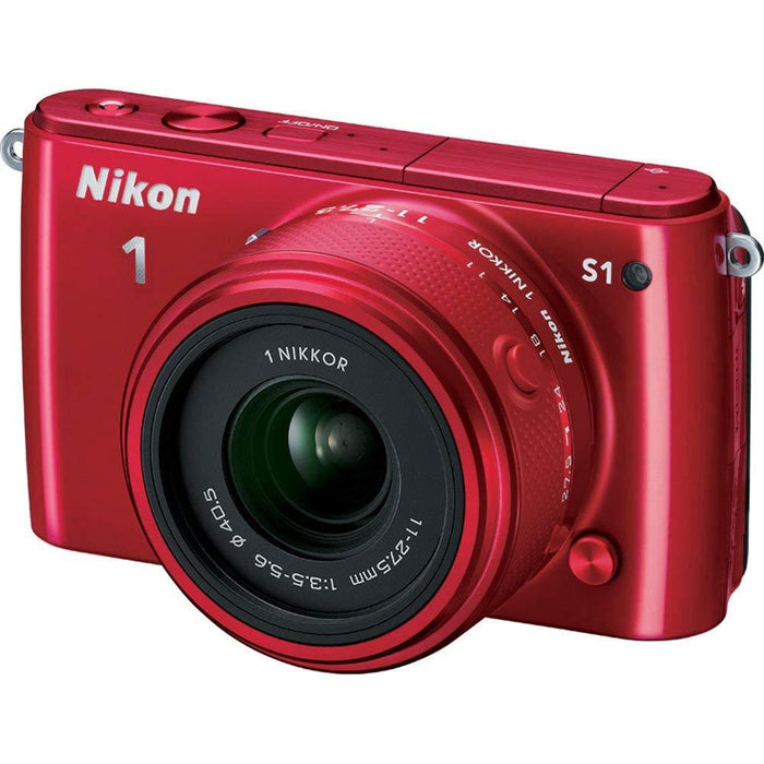 Nikon 1 S1 10.1MP Red Digital Camera with 11-27.5mm Lens (Certified Refurbished)