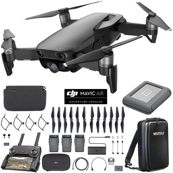 DJI Mavic Air Quadcopter Drone - Onyx Black Fly More Combo w/ CoPilot Bundle