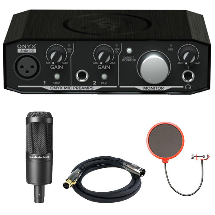 Mackie Onyx Artist 1-2 2x2 Audio Interface w/Audio-Technica Cardioid Condenser Bundle