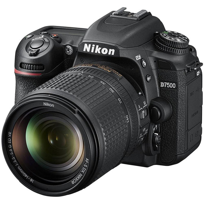 Nikon D7500 20.9MP DX-Format DSLR Camera +AF-S 18-140mm ED VR Lens + 64GB Bundle