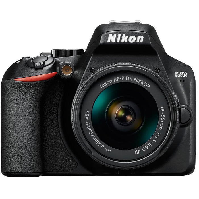 Nikon D3500 24.2MP DSLR (1588) w/AF-P DX NIKKOR 18-55mm VR Lens + 16GB Bundle