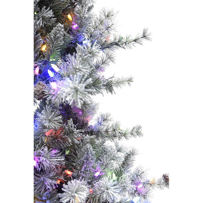 Fraser Hill Farm 9 Ft Buffalo Fir Slim Christmas Tree Multi-colored LED Light EZ - FFBF090-6SN